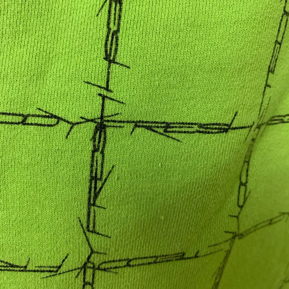 Teddy Fresh Mens Green Barbed Wire Hoodie Large Skater  Punk Street Wear Grunge - Picture 13 of 16